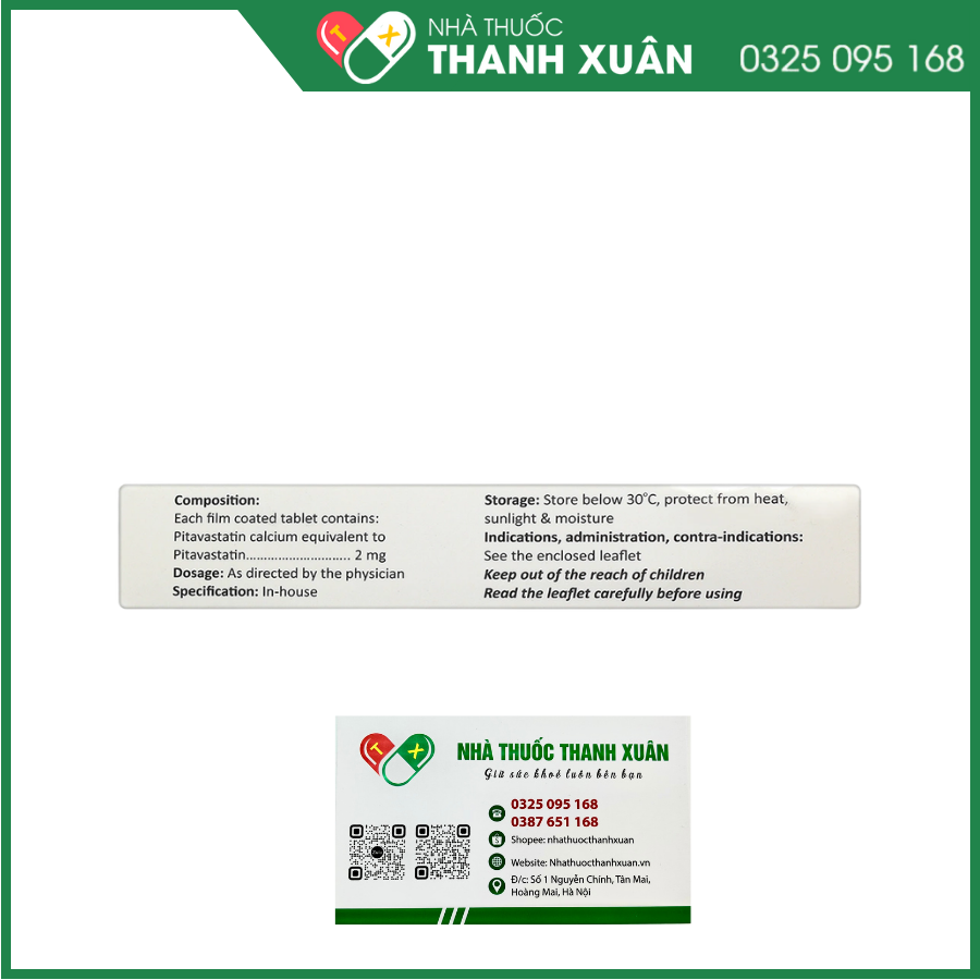 Pit-stat Tablet 2 mg giảm cholesterol toàn phần